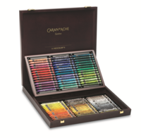 Houten koffer met 84 kleuren / Wooden Box with 84 Colors Caran d'Ache Neocolor II Watervermengbaar Wax Pastels Set 484
