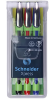 Schneider Xpress Fineliner Set &ndash; 3 Kleuren (Zwart, Rood, Blauw)