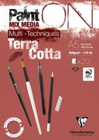 Voorkant van A5 Paint'ON Terracotta 20 vellen 250 grams van Clairefonaine 976152C  3329689761529