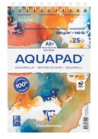 976102C A5+ Clairefontaine Aquapad Aquarelpapier Blok Vegan &ndash; 25 Vellen, 300g, Spiraalbinding 3329689761024