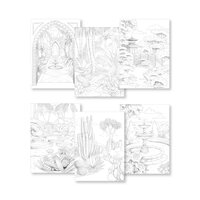 ODELIA Clairefontaine Multi-Techniek Kleurboek &ndash; A4+ Blok, 20 Vellen, 250g, Spiraalbinding &ndash; Tuinen