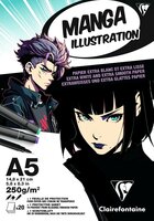 Voorkant van Clairefontaine Manga Illustratieblok &ndash; A5, 20 Vellen, 250g, Glad Bristolpapier 976162C 3329689761628