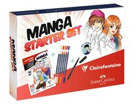 Voorkant van Clairefontaine Starterset Manga &ndash; A5 Manga Layout Blok + 6 Goldfaber Sketch Markers van Faber-Castell 97615