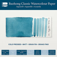 260 x 260 mm 4-zijdig verlijmd 300 grams Cold Pressed Grain Fin Medium Baohong Classic 100 % katoen aquarelpapier Blok 20 vel