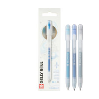 3 x Stardust Mix D Sakura Retractable Gelly Roll (klikpen) (Hemelsblauw-Blauw-Zilver) Set A3D