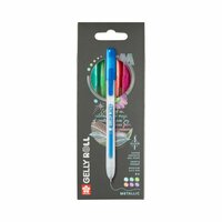6 x Metallic Mix Sakura Retractable Gelly Roll (klikpen) Set T6