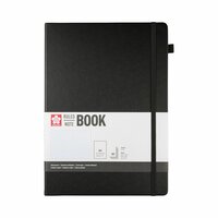 A4 notitieboek, 80 vellen gelijnd papier, zwarte harde kaft &ndash; Sakura