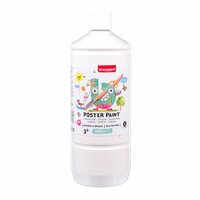 Bruynzeel Poster Paint 1L &ndash; Wit, superdekkende kindvriendelijke waterverf in knijpfles. Vegan en geschikt voor diverse o