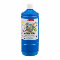 Bruynzeel Poster Paint 1L &ndash; Lichtblauw (Kleur 501), dekkende kindvriendelijke waterverf in knijpfles. Vegan en wasbaar.