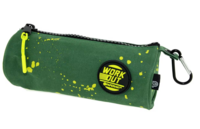 Etui WorkOut groen rond model 20&times;7&times;7 cm met rits en ophanghaak &ndash; Kunstburg