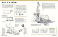 Voorbeeldpagina uit Het grote tekenboek met uitleg over arcering en perspectief 2