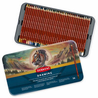 Derwent Drawing potloden set 36 kleuren &ndash; overzicht in blik
