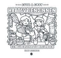 Bladzijde voorbeeld 2 Cute &amp; Cosy: Hartsvriendinnen kleurboek met 30 schattige illustraties over vriendschap