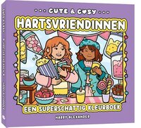 Voorkant Cute &amp; Cosy: Hartsvriendinnen kleurboek met 30 schattige illustraties over vriendschap