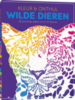 Kleur &amp; Onthul Wilde Dieren kleurboek met 28 verborgen dieren die zichtbaar worden door vakjes te kleuren