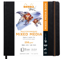 15 x 15 cm Rhodia Touch Mixed Media Boek &ndash; Paint'On 250g (Extra Wit)
