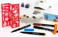 5 x Tatoo markers en 4 sjablonen (Beach) Eberhard Faber