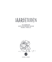 Gedetailleerde kleurplaten uit het Jaargetijden kleurboek, waaronder een sprookjesachtig tafereel met gigantische paddenstoelen