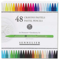 Voorkant van de verpakking Sennelier Pastel Pencil Set D&eacute;couverte met 48 hele pastelstiften.  N132340.04 3046451993611
