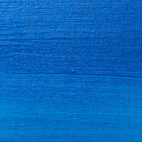 Een close-up macro-opname van een vlakke, Metallicblauwe (834) verftextuur op canvas of paneel. De afbeelding laat de fijne, ho