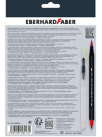 Achterkant van de verpakking van de Eberhard Faber Mixed-Media Set. Toont de productomschrijving en inhoud in meerdere talen, d