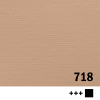 Vierkante kleurstaal in een effen, matte, zachte warmgrijze tint met een zeer lichte verftextuur. Rechtsonder staat in grote zw