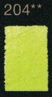 Kleurstaal van het Faber-Castell Polychromos potlood in de tint Lazardite Green, kleurnummer 204. De afdruk toont twee sterren 
