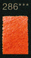 Een rechthoekig kleurstaal van het Faber-Castell Polychromos potlood in de warme, aardse tint Rode Jaspis (Red Jasper), kleurnu