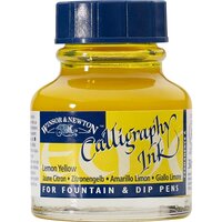 Lemon Yellow Calligraphy Ink van Winsor &amp; Newton 30 ML Kleur 345