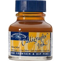 Yellow Ochre Calligraphy Ink van Winsor &amp; Newton 30 ML Kleur 744