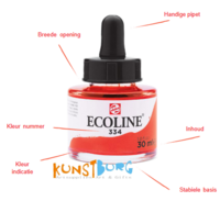 Donkergrijs Ecoline Pipetfles 30 ml van Talens Kleur 706