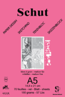 Schut Dessin Schets- en Tekenpapier (1-zijde verlijmd) 70 vellen 180 grams A5 Roze