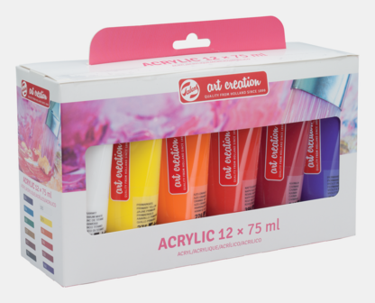 Basis Set Acrylverf van Art Creation 12 x 75 ml Set 812