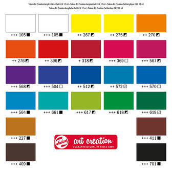 Uitgebreide starter set Acrylverf van Art Creation 24 x 12 ml Set 724