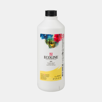 Lichtgeel Ecoline fles 490 ml van Talens Kleur 201