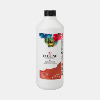 Sienna Gebrand Ecoline fles 490 ml van Talens Kleur 411