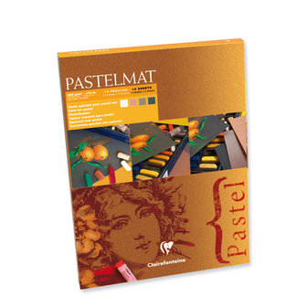 Pastelmat No 2 Pastel Papier verlijmd Donkere kleuren fijne structuur 12 vellen van Clairefontaine 360 grams 18 x 24 cm