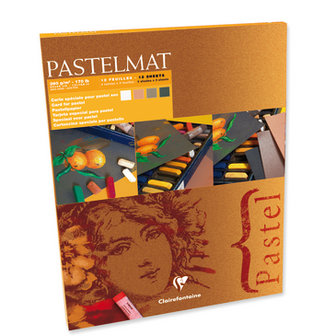 Pastelmat No 2 Pastel Papier verlijmd Donkere kleuren fijne structuur 12 vellen van Clairefontaine 360 grams 30 x 40 cm