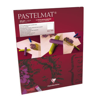 Pastelmat No 3 Pastel Papier verlijmd Wit fijne structuur 12 vellen van Clairefontaine 360 grams 24 x 30 cm