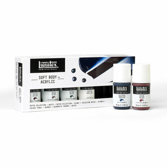 Muted Collection set + White Soft Body Acrylic Liquitex Professional 6 x 59 ml Set 331