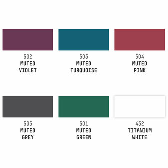Muted Collection set + White Soft Body Acrylic Liquitex Professional 6 x 59 ml Set 331