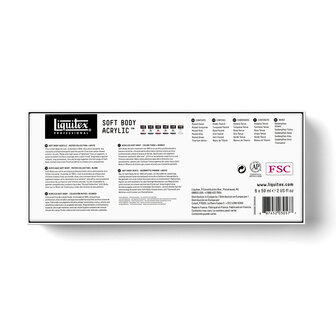 Muted Collection set + White Soft Body Acrylic Liquitex Professional 6 x 59 ml Set 331