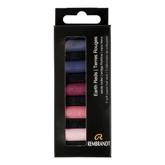 Aarde Roden set met 5 halve Rembrandt Softpastels