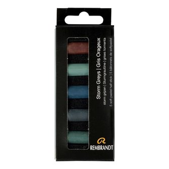 Storm Grijzen set met 5 halve Rembrandt Softpastels