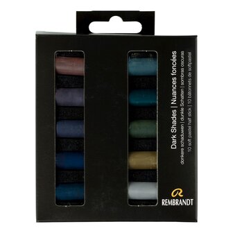 Donkere Schaduwen set met 10 halve Rembrandt Softpastels