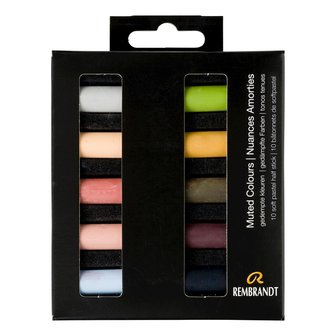 Gedempte kleuren set met 10 halve Rembrandt Softpastels