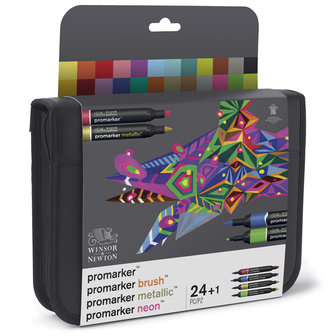 Promarker Mixed Media set 24 Promarkers en Blender van Winsor &amp; Newton Set 037