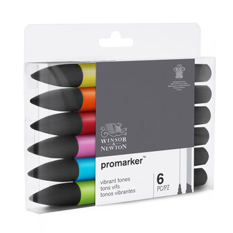 Promarker 6 x Vibrant Tones van Winsor &amp; Newton Set 110