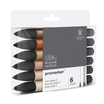 Promarker 6 x Skin Tones (2) van Winsor &amp; Newton Set 115