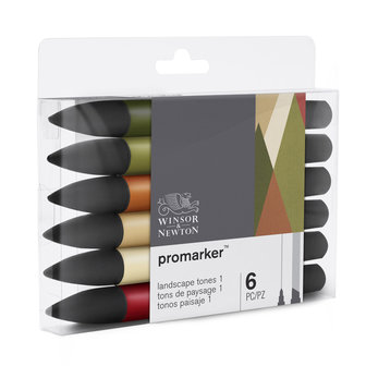 Promarker 6 x Landscape Tones van Winsor &amp; Newton Set 117